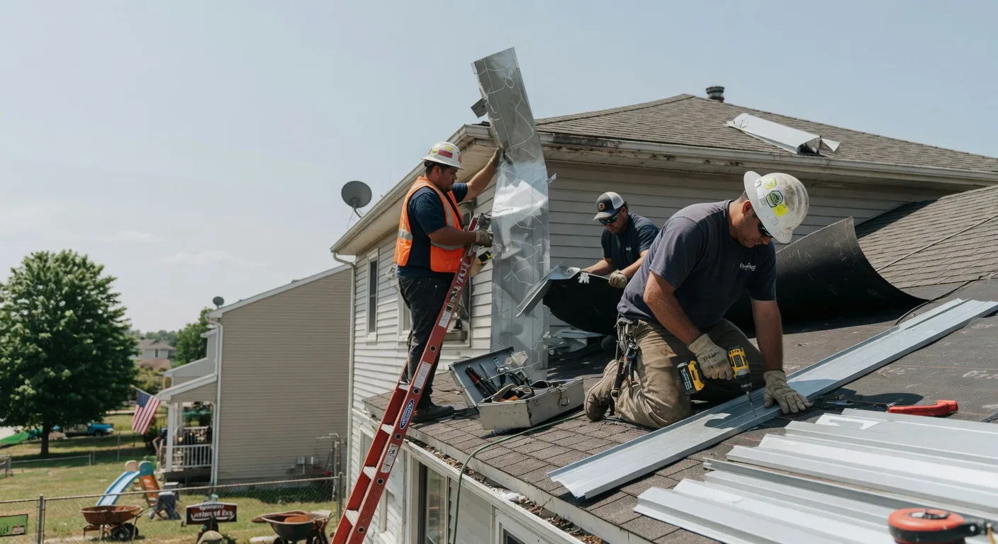 Storm Damage Metal Roof Repair in Yarmouth, IA